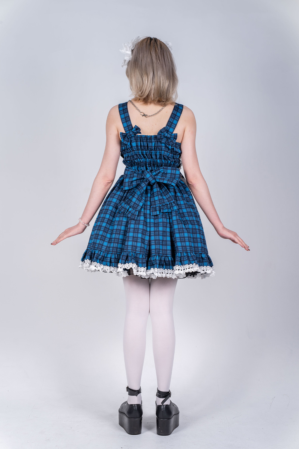 ロリータ チェックOP ブルー 青 Tartan check Lolita 【青】｜東京ロリィタ-TOKYO LOLITA
