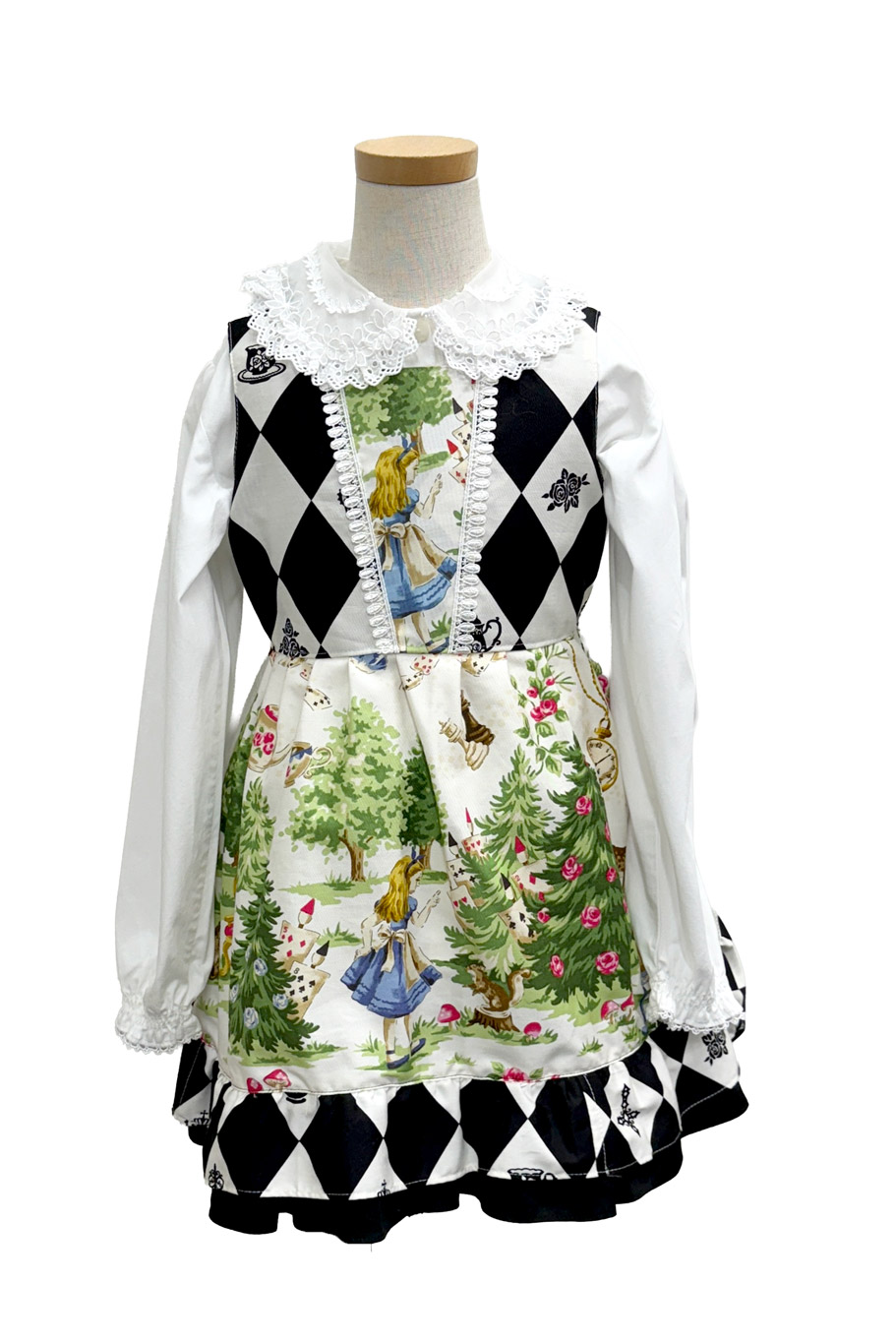 H・F・Latour、Paquerettes、超希少画集より、新品額装付 100サイズ]ゆき児アリスレベッカジャンパースカート(黒×白