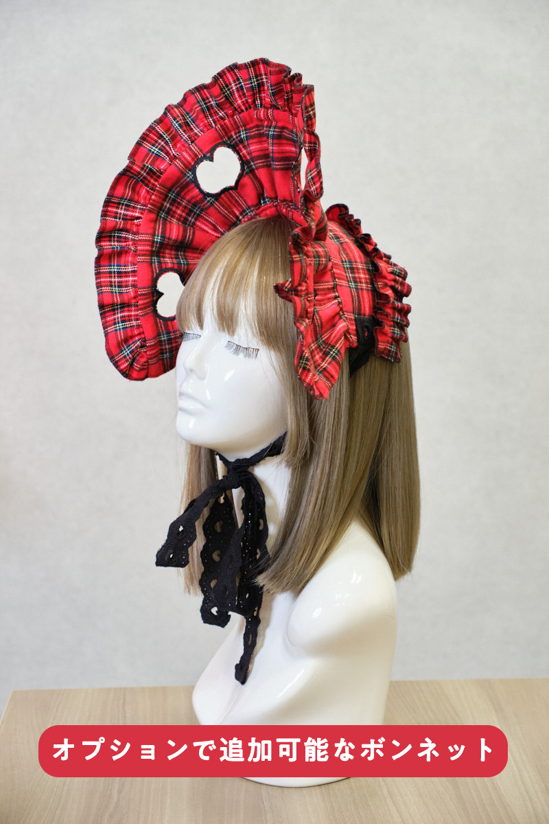 私は可愛いジャンパースカート 赤タータンチェック×黒｜東京ロリィタ