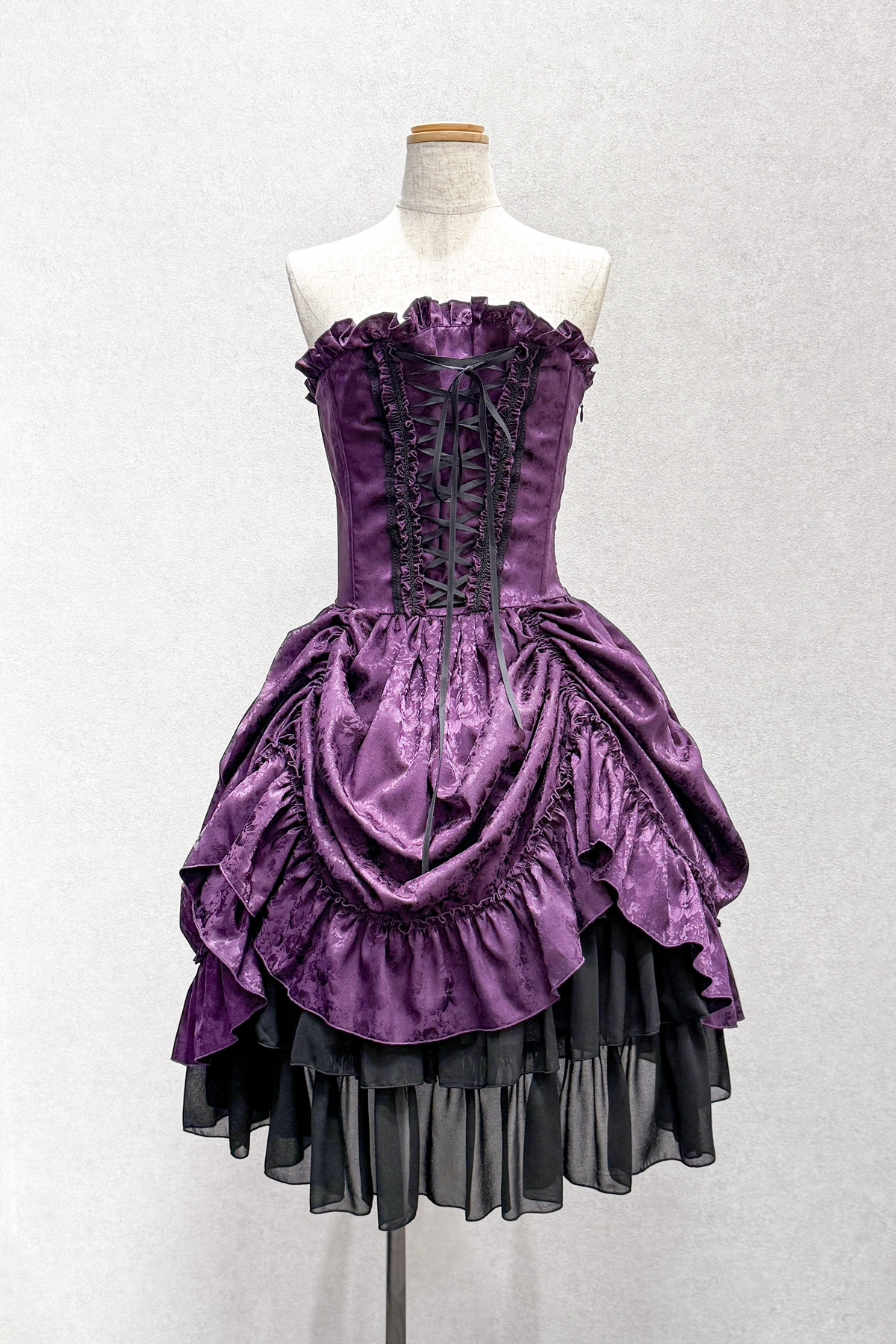 Bustle Corset Dress Rose Jacquard purple｜東京ロリィタ-TOKYO
