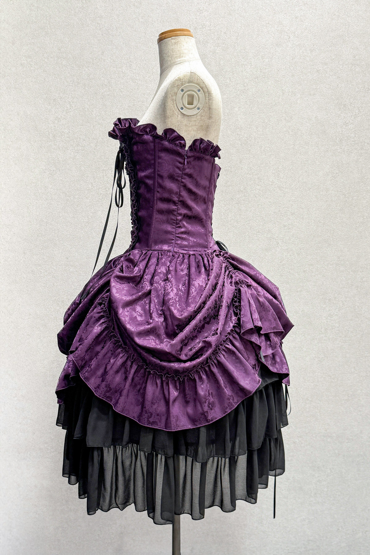 Bustle Corset Dress Rose Jacquard purple｜東京ロリィタ-TOKYO