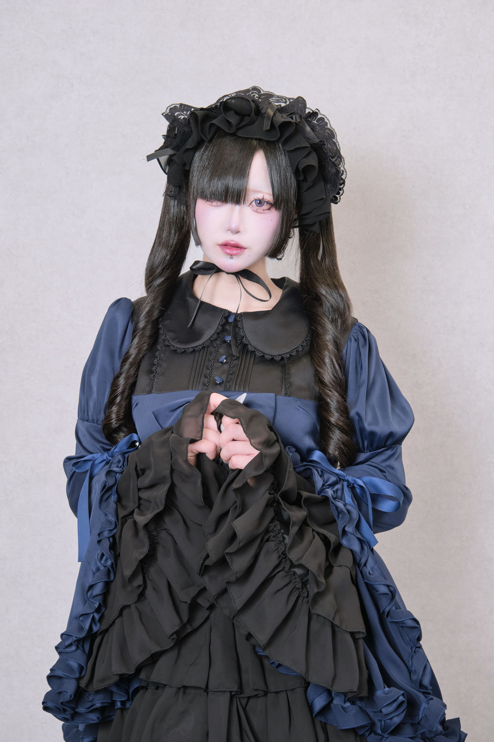 Frilly Ribbon Belle Dress ネイビー｜東京ロリィタ-TOKYO LOLITA