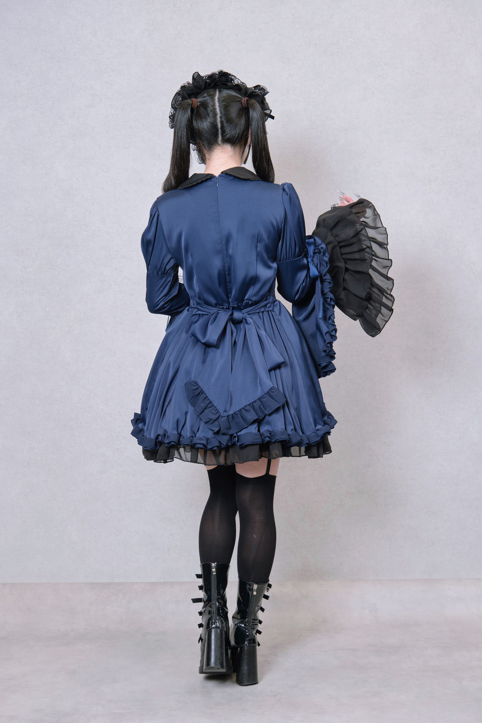 Frilly Ribbon Belle Dress ネイビー｜東京ロリィタ-TOKYO LOLITA