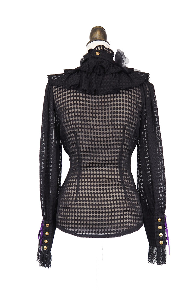 ダイヤ柄フリルブラウス(ブラック)｜東京ロリィタ-TOKYO LOLITA