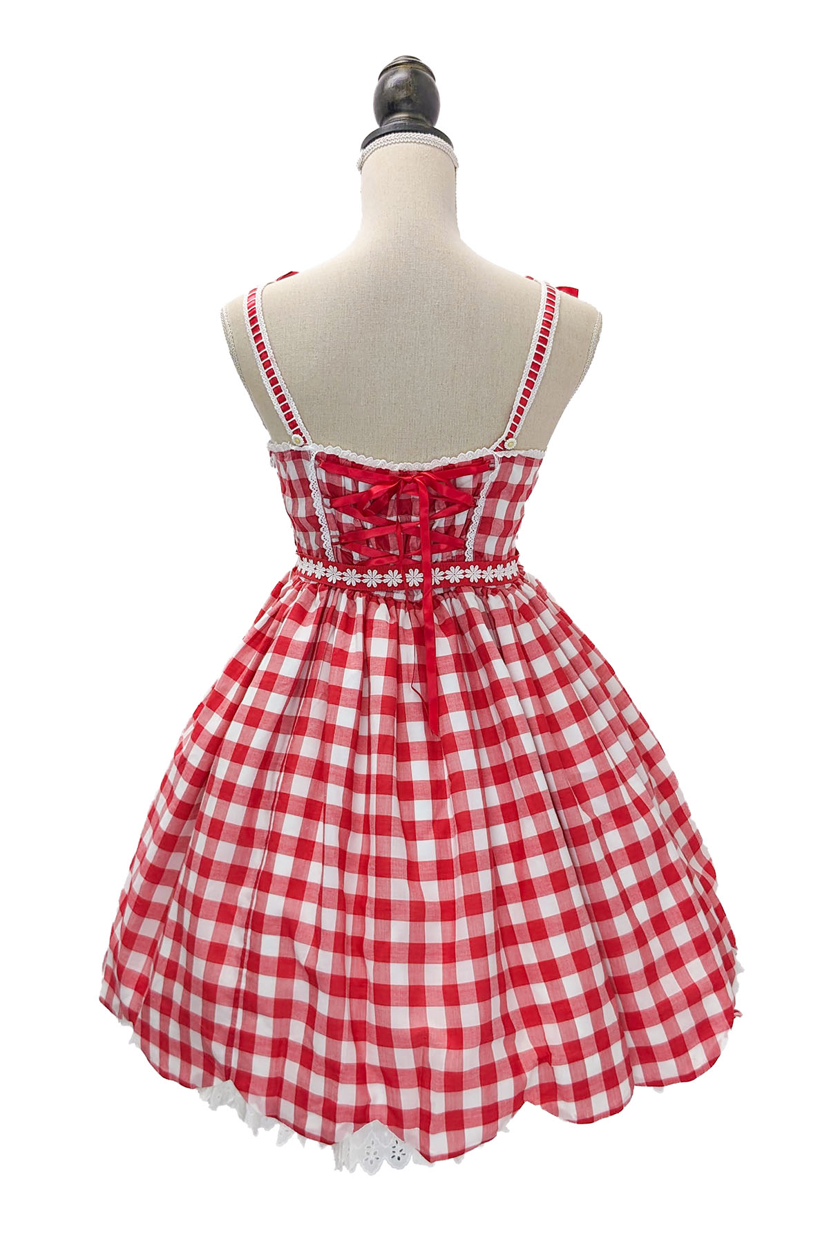 ハート キャンディちゃん ボア 千鳥格子 スカート 懐古 ロリィタ ピンク No.778 Retro Cherry 後ろバッスルジャンパースカート | metamorphose