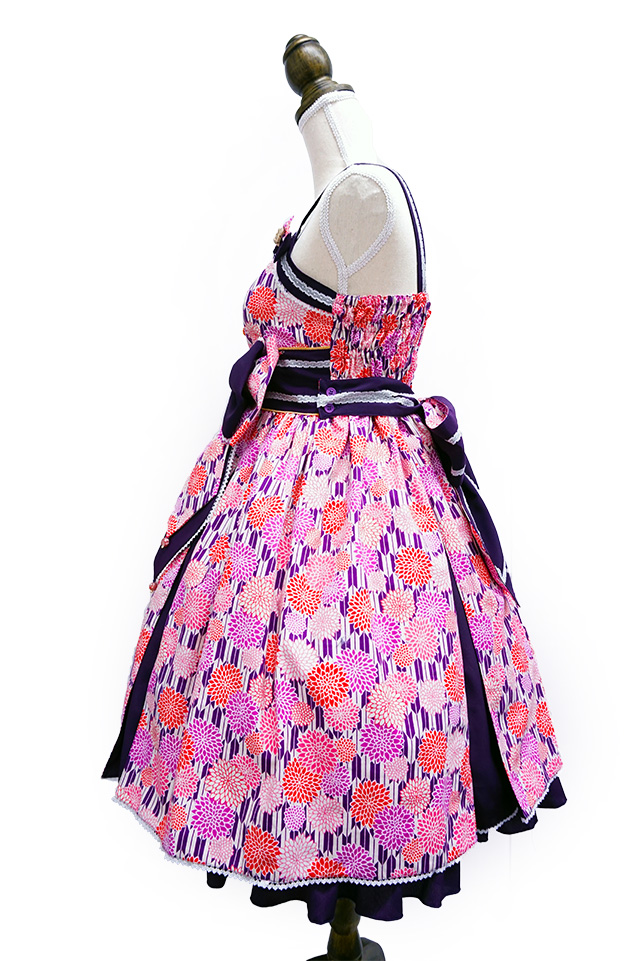 はるらんまん華てまり タックJSK リボンコームセット 紫｜東京ロリィタ