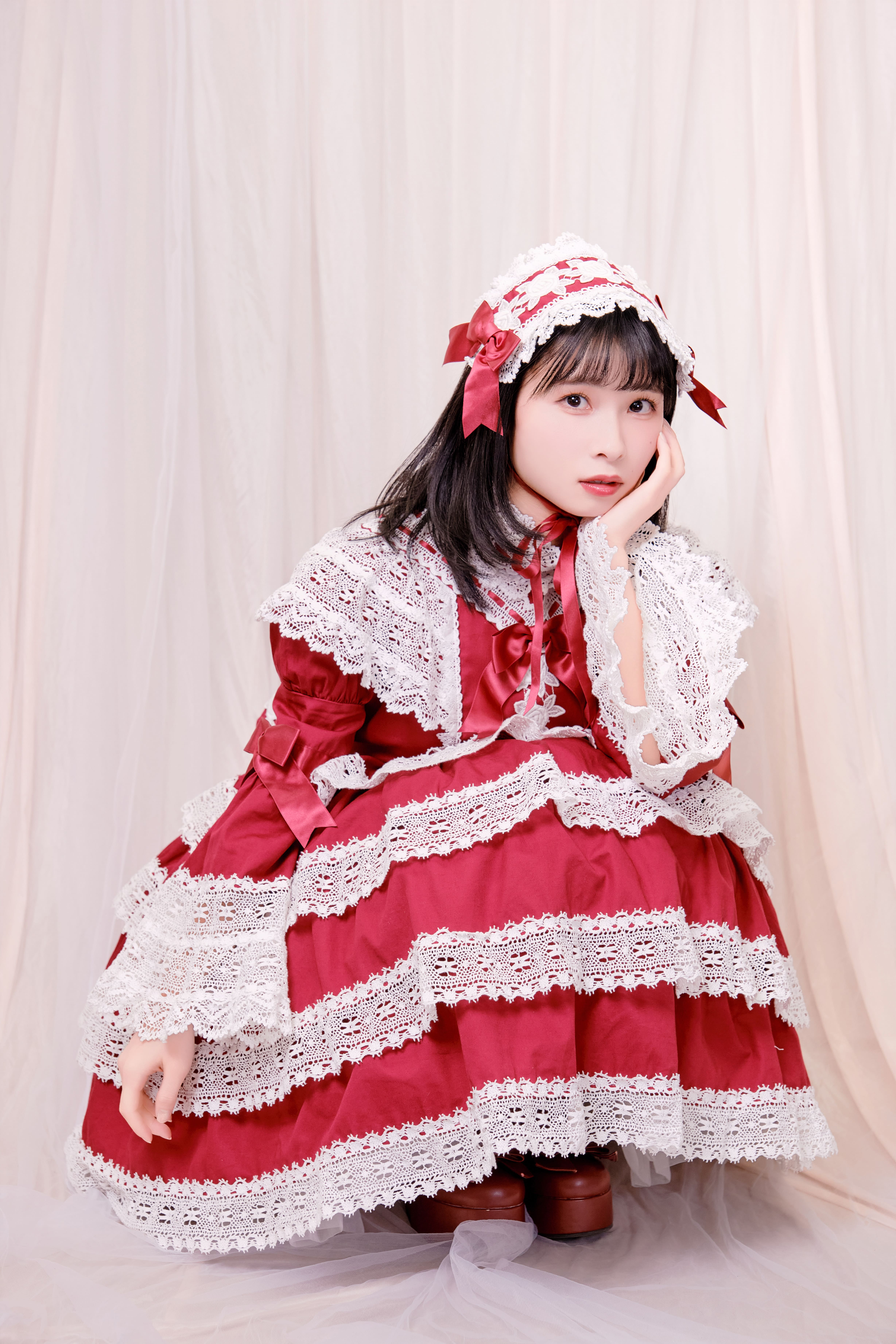 ハンドメイド ロリィタ 赤 100cm BABY エリザベス ワンピース