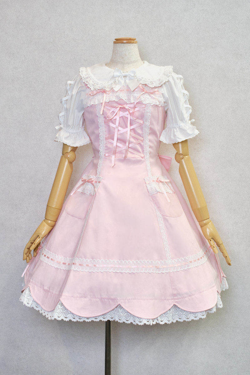 裾スカラップジャンパースカート ピンク｜東京ロリィタ-TOKYO LOLITA