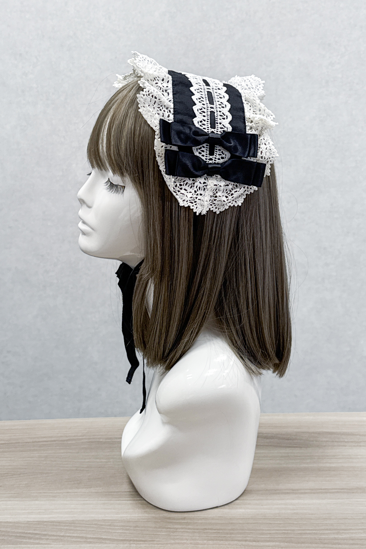 BABY　トーションレースヘッドドレス　白×黒 BABY トーションレースヘッドドレス 白×黒 BABY トーション