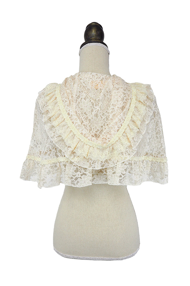 morphose レースケープ ホワイト フリル 西洋人形魔法 ケープ | HoshibakoWorks