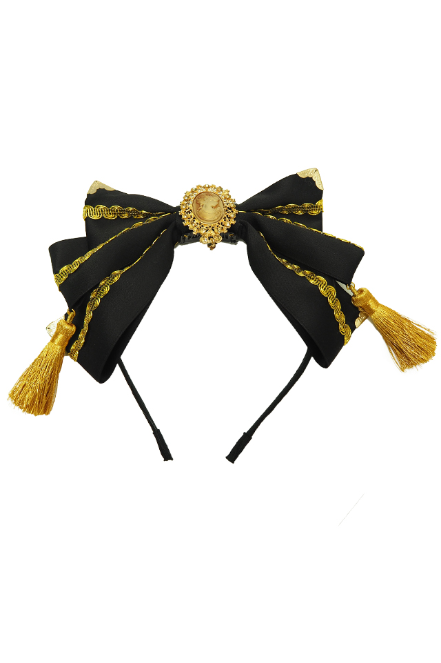 タッセル付ティーパーティカチューシャ(黒)｜東京ロリィタ-TOKYO