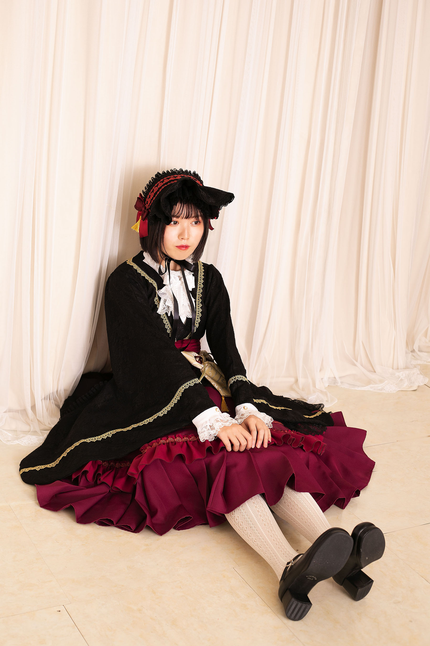 柘榴石のはなごろも振り袖ワンピースSet｜東京ロリィタ-TOKYO LOLITA