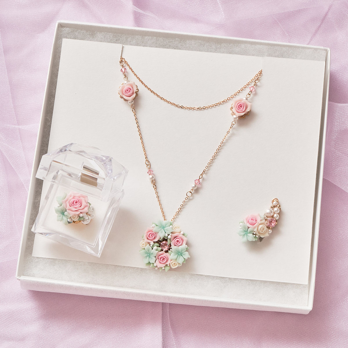 Amoureuse de toi】[東京ロリィタ限定]ピンクアクセサリー3点セット