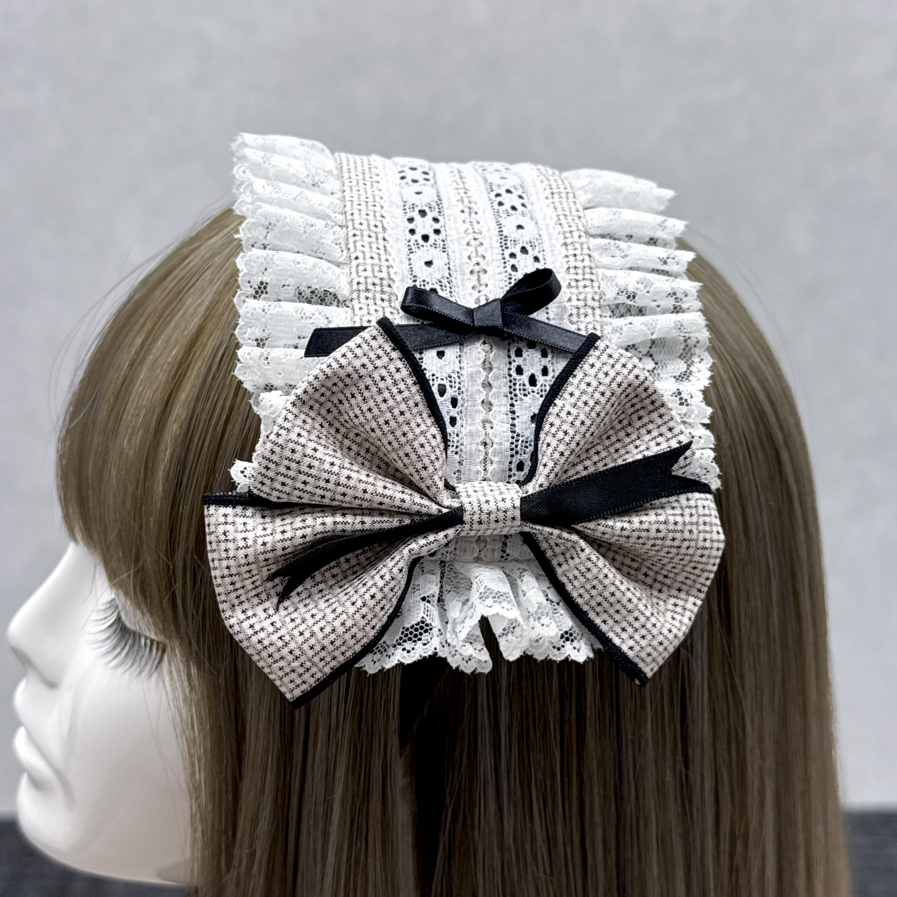 トムLサイズ　ヘッドドレス*4 大島紬のヘッドドレス(白_亀甲)｜東京ロリィタ-TOKYO LOLITA｜ロリータ